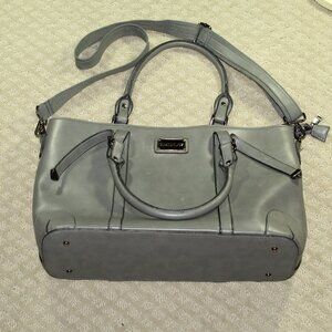 ZMSNOW Womens Laptop Tote Handbag Gray Synthetic Leather 16 X 11